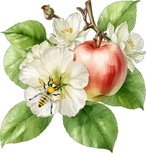 Jabłoń z pszczołą